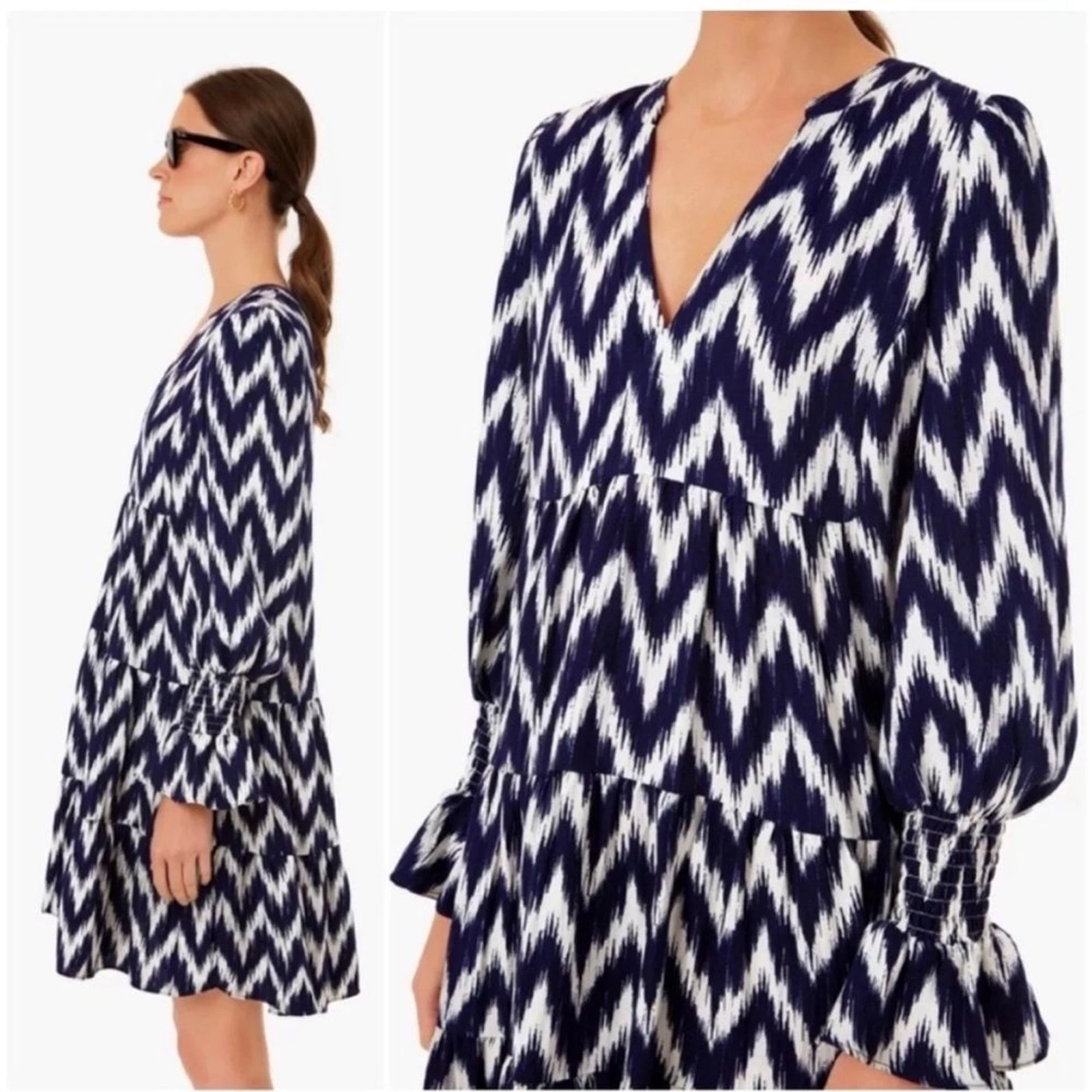 Abito Tuckernuck Pomander Place GRANDE blu bianco Ikat Kenzo