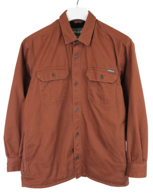 Eddie Bauer Jacke Herren M Gefüttert Überhemd Polohemd Taschen Knopf Verschluss