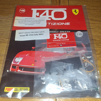 #48 Factory Sealed Panini Ferrari F40 Competizione (Build Your Own 1:8) Parts&Mag)