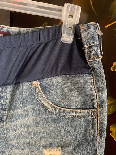 Women Jeans Maternity Prevoir Distressed 100% Cotton Pull-On Blue Size 4 - Picture 3 of 12