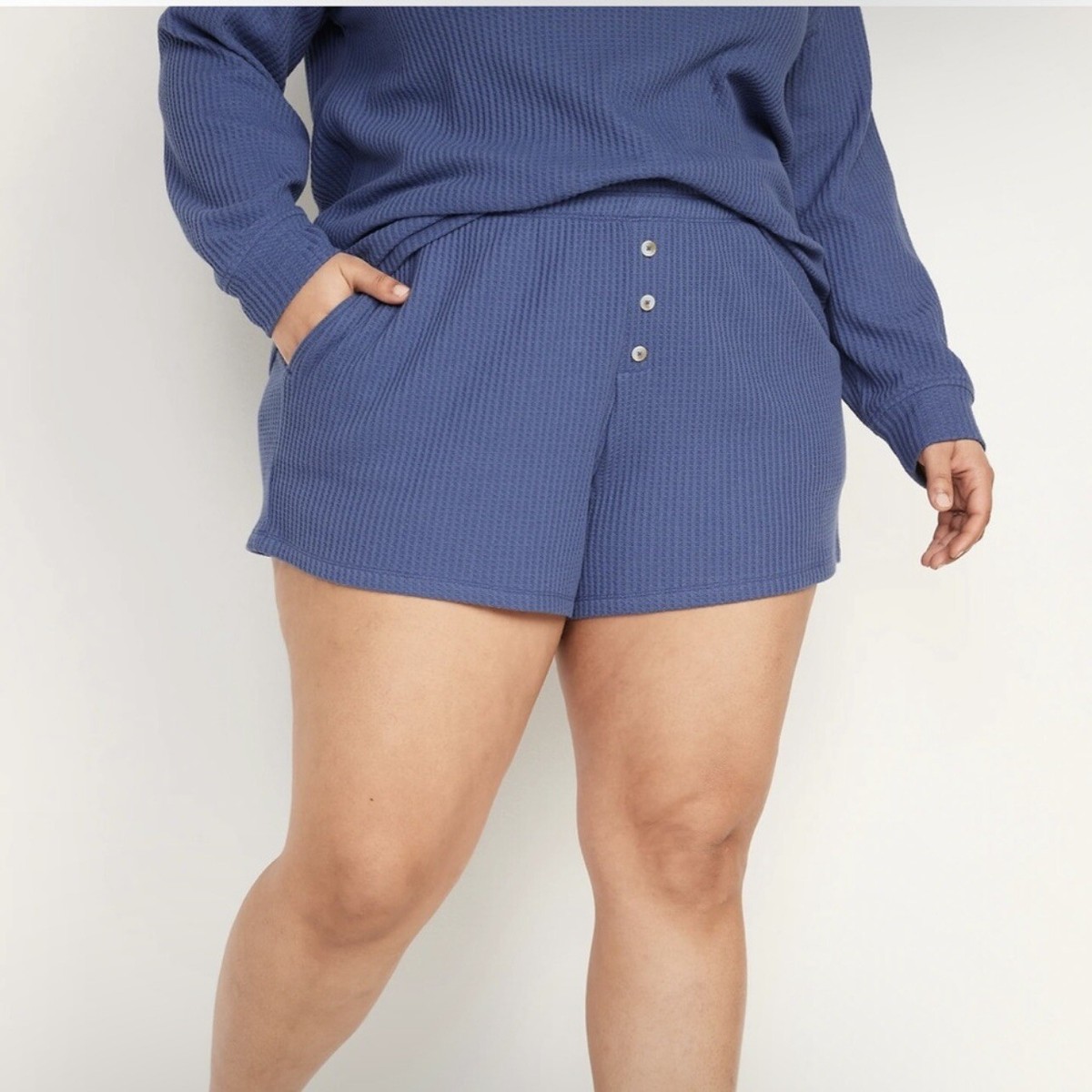 Old Navy Shorts High-Waisted Waffle-Knit Pajama Women Plus Size 4X