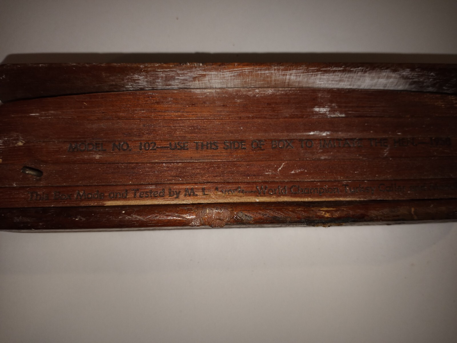 Lynch's World Champion Turkey Call 1958 Birmingham Hen Gobbler Model 102