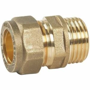 15MM COMPRESSION CHROME PLATED X 1//2/" INCH BSP MALE STRAIGHT COUPLER CONNECTOR