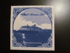 HOLLAND AMERICA EURODAM NIEUW AMSTERDAM delft tile coaster CRUISE LINE new v2