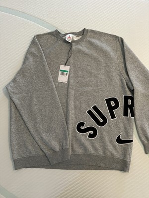 Supreme X Nike Arc Crewneck Heather Grey Size XL | eBay