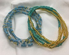 2 PC Handcrafted Waist Beads Jewelry African Bohemia Bracelets Anklet New 2302