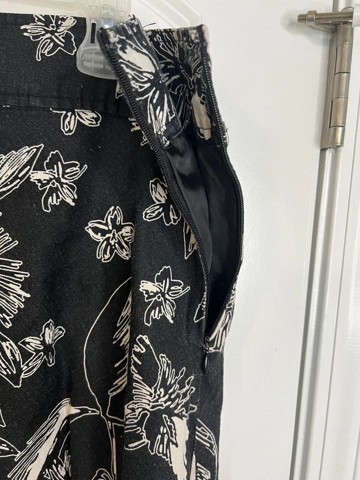 Falda Merona 100 % lino línea A para mujer talla 18 hasta la rodilla uso profesional cremallera lateral Foto 2 de 4