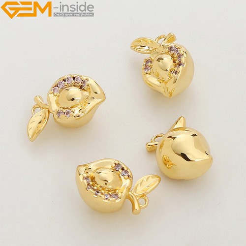 Necklace Pendant 18k Gold Filled Cz Plant Cute Charms Beads For Jewelry Making - Picture 37 of 62
