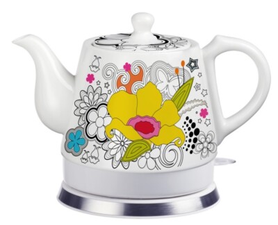 Teapot Ceramic Electric Kettle Warm Plate, Kitchen Water Boiler Gift 12039