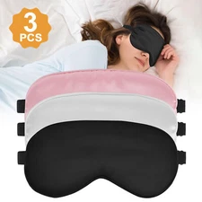 Sleep Mask for Side Sleeper Pack of 3, 100% Light Blocking 3D Eye for Sleeping