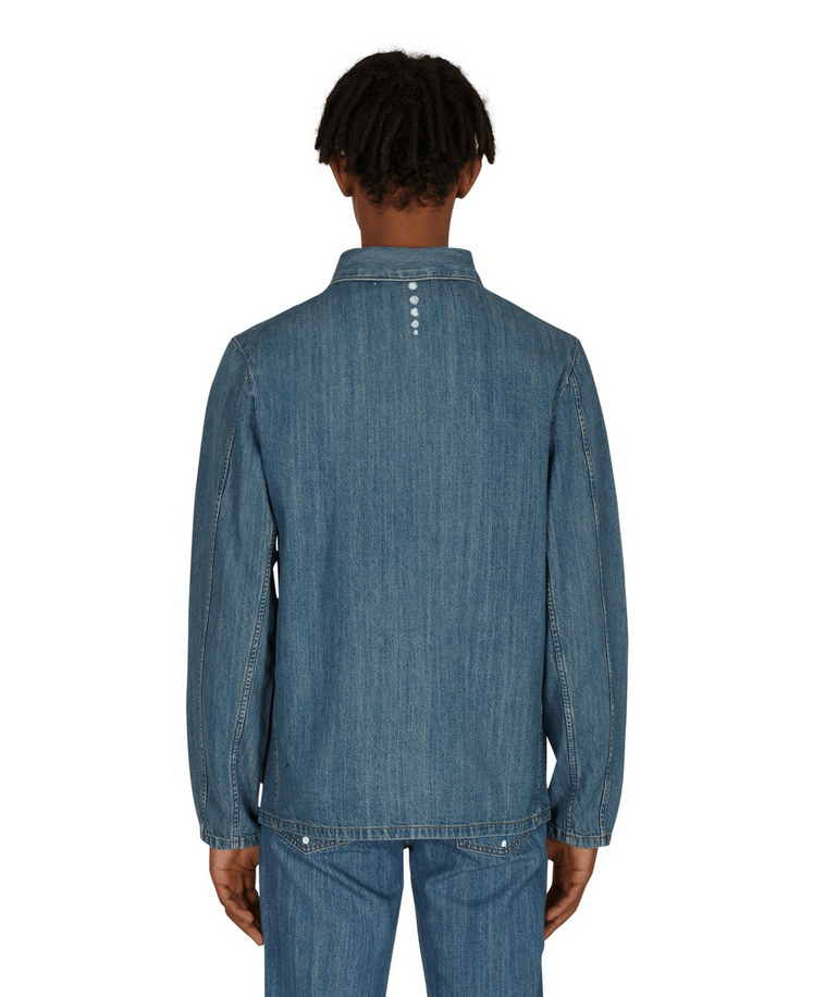 A.p.c. x Rth Veste Stenciled Denim Shirt Blue Size XL | eBay