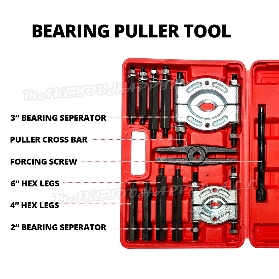12PCS Bearing Splitter Gear Puller Fly Wheel Separator Tool Kit Set With Box - image 2 of 4