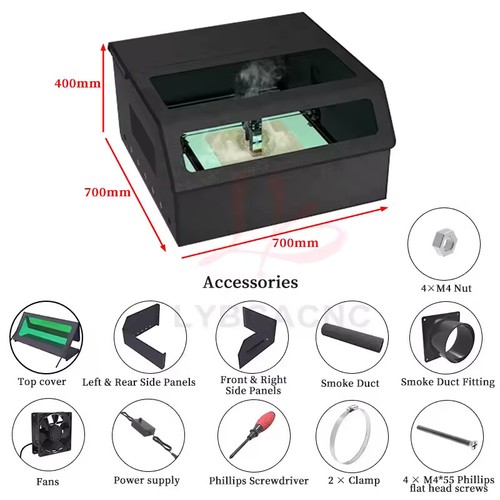 Mini máquina de grabado láser plegable con cubierta antipolvo protectora para escape de humo - Imagen 5 de 5