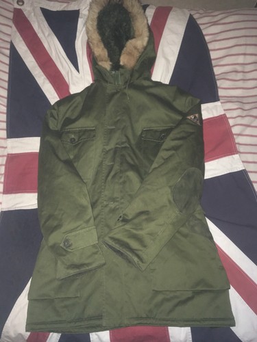 MAMMUT EXPEDITION PARKA GREEN FUR HOOD WOOL HEAVY DUTY MADE IN DENMARK - Afbeelding 1 van 15