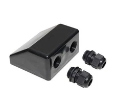 ROOF GLAND SOLAR PANEL TWIN CABLE ENTRY BLACK ABS SATELLITE AERIAL MOTORHOME