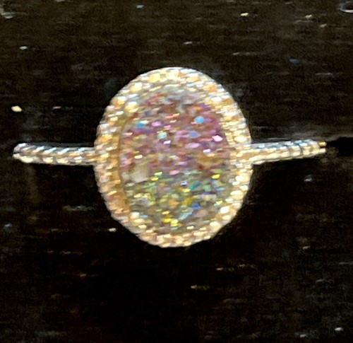 Cuatro anillos cada uno hecho de varios colores de gemas brillantes halo de ley talla 8 - Imagen 22 de 22