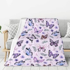 Butterflies Blanket Throw Blankets Soft Warm Fleece Blanket for Women Men for...