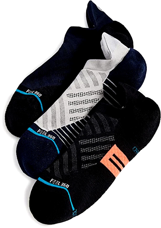 Paquete de 3 calcetines de corte bajo con lengüeta de descanso STANCE talla L grande (9-13) negro gris Foto 2 de 2