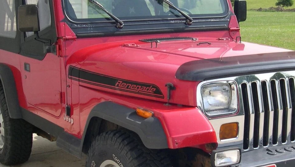 Fits Jeep Wrangler Renegade Hood Side Stripes Graphics Kit CJ, TJ, YJ — 第 4/4 张图片