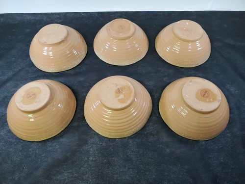 RARO Juego De Colección De 6 Cuencos Vietri 7" Tostado Y Beige Borde Moteado Cuerpo De Cuenco - Imagen 7 de 24
