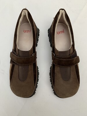 UMI Girls Ithica Navy soft brown Houndstooth MaryJane shoes Size 1 US 32 EUR