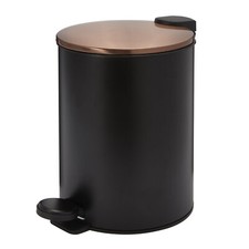 5 Litre Matte Black & Rose Gold Bathroom Pedal Bin