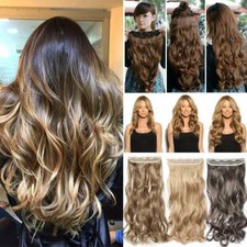 US One Piece Long Straight Clip in Hair Extensions Natural As Human 3/4Full Head