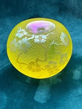 Orient & Flume Dan Shura Paperweight 1984 Iridescent Cherry Blossom Art Glass