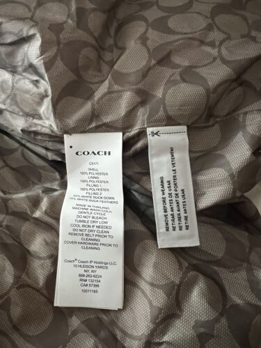 NWT COACH C5171 Short Signature Down Puffer Cream Size Large 170/98A - Picture 10 of 11