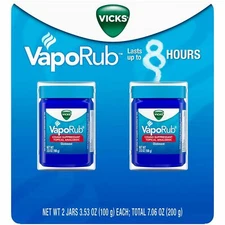 Vicks VapoRub Cough Suppressant Topical Analgesic Ointment Twin Pack (7.06 oz.)
