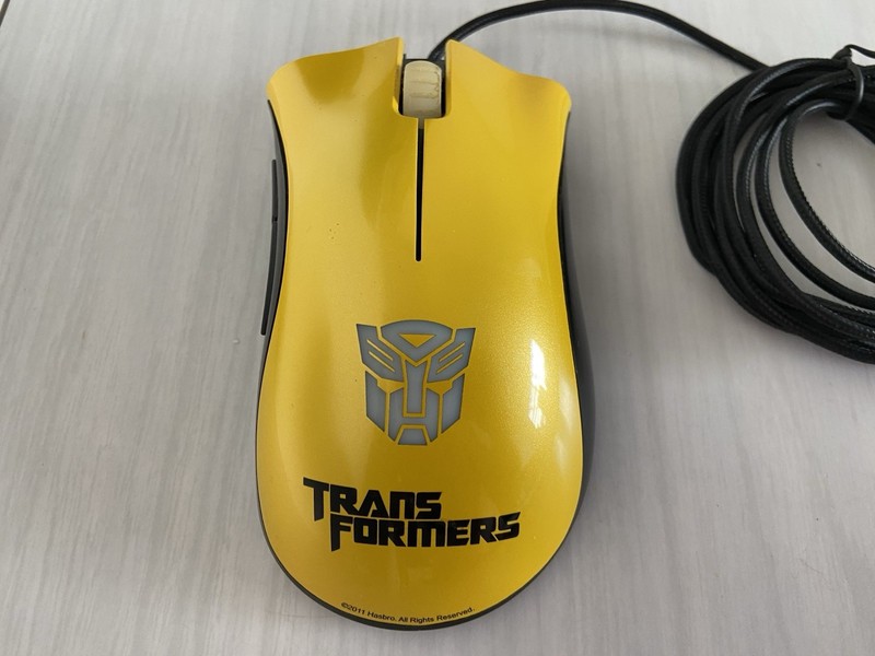 Razer DeathAdder Transformers Bumblebee Gaming Mouse Wired Yellow Autobot Tested