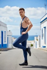 La Passione Men's Cycling Bib Tights Padded Shorts Size Small Navy Blue