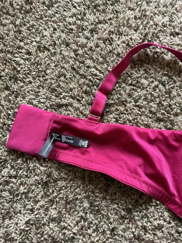 Torrid Bra 40DDD Unlined Demi Bright Pink Shiny Wet Look Unpadded Underwire EUC - Picture 8 of 11