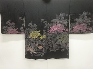 44070# JAPANESE KIMONO / ANTIQUE HAORI / TAISHO ROMAN STYLE / WOVEN FLOWER