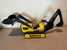 Vintage 1980s Tonka Toys Pressed Steel Yellow T-6 Trencher Loader Tractor