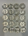 Lot of 20 90% silver 1964-D circulated Washington quarters