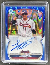 2023 Bowman Chrome Luis Guanipa Auto Blue RayWave Refractor 1st #/150 Braves