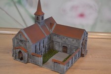 H0 1:87 HO Kloster Kirche Abtei Haus Diorama Turm Fachwerk Gebäude Modell