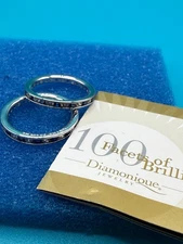 Diamonique QVC Eternity Bands Blue Stones Sterling Silver Lot Of 2 Size 11