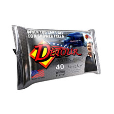 Detour Driver Wipes - 40 Count Unscented Multi-Purpose Hygiene Wipes for Trucker