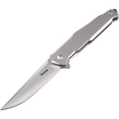Ruike Framelock Folding Knife 14C28N Steel Blade Stainless Handle - RKEP108SF