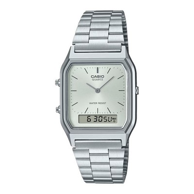 CASIO AQ-230A-7AMQY AQ-230A-7A A/D QUARTZ SILVER DIAL STEEL WATCH