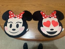2 11" Disney Minnie Mouse EMOJI PILLOW Plush Stuffed Characters