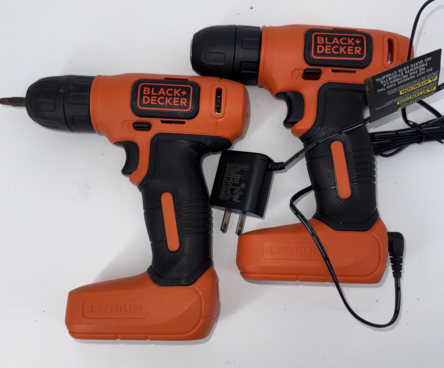 Pair Of Black & Decker 8V Max Lithium Ion Drill with 1Charger Working BDCD8 Used
