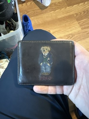 POLO RALPH LAUREN Men's Polo Bear Leather Card Case 