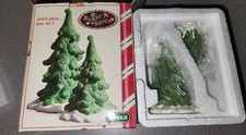 Juego de 2 árboles esmaltados Lemax Christmas Sugar 'N Spice nuevos en caja
