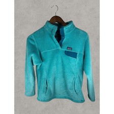 Patagonia Re-Tool Snap-T Pullover Fleece Jacket Turquoise Blue Girls XL