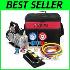 Hvac Vacuum Pump Gauge Set - Professional Ac Recharging Kit