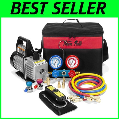 #ad #ad HVAC Vacuum Pump Gauge Set Professional A C Recharging Kit* $276.89