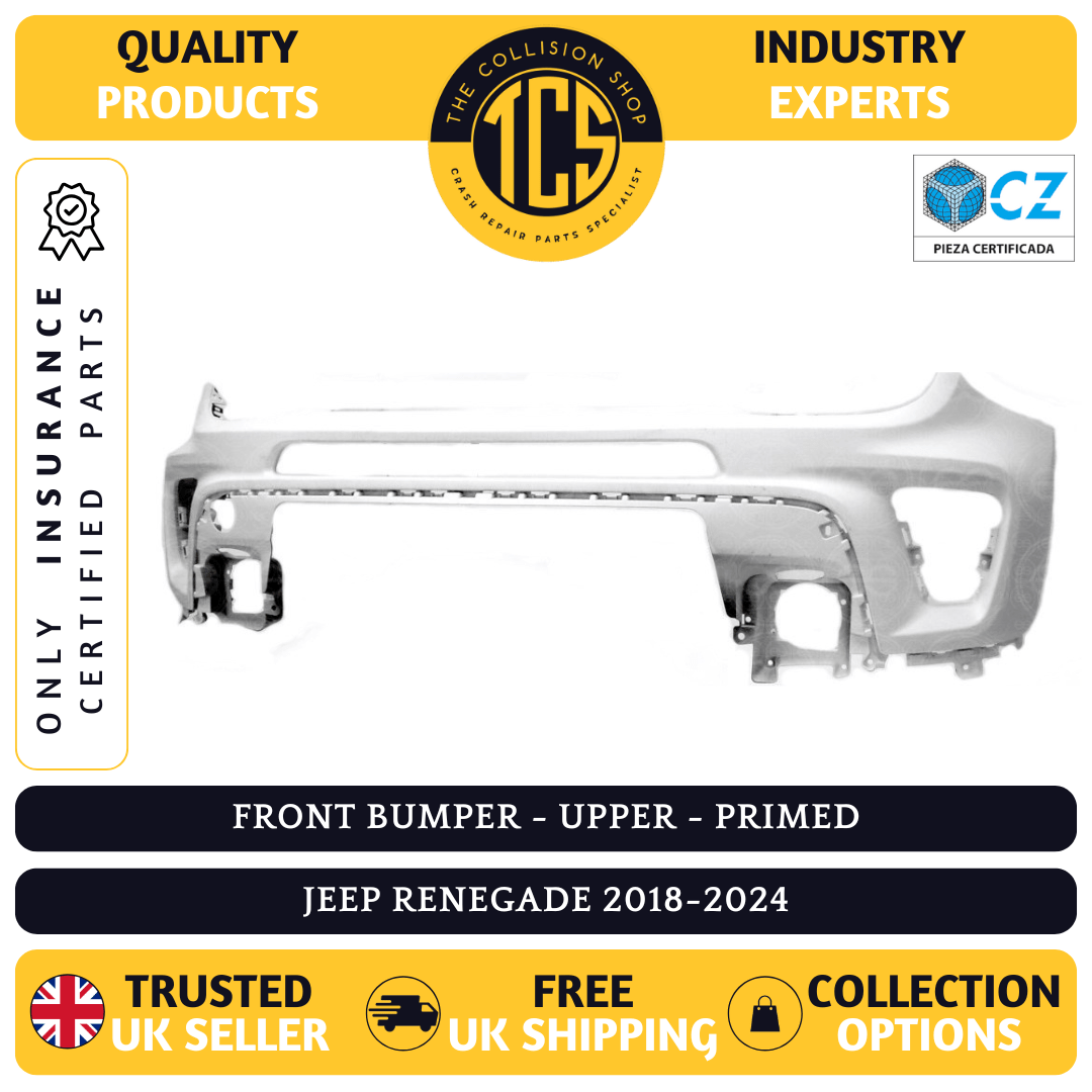 JEEP RENEGADE 2018-2024 FRONT BUMPER PRIMED UPPER NO PARKING INSURANCE CERTIFIED